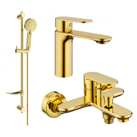 Mexen Milo DF40 Badezimmerset, gold - 71303DF40-50