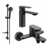 Mexen Milo DF05 Badewannen-Set, schwarz - 71303DF05-70