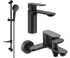 Mexen Milo DF05 Badewannen-Set, schwarz - 71303DF05-70