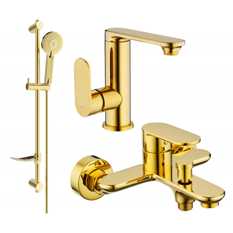 Mexen Milo DF40 Badewannenset, gold - 713053DF40-50