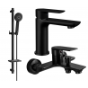 Mexen Alfa DQ40 Badewannen-Set, schwarz - 745703DQ40-70