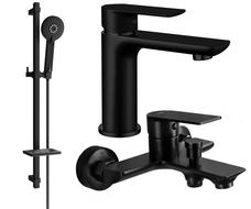 Mexen Alfa DQ40 Badewannen-Set, schwarz - 745703DQ40-70