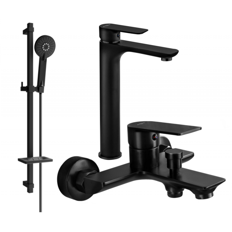 Mexen Alfa DQ40 Wannenset, schwarz - 745713DQ40-70