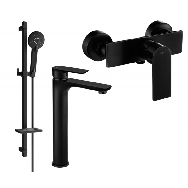 Mexen Alfa DQ40 Duschset, schwarz - 745714DQ40-70