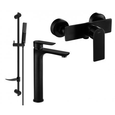 Mexen Alfa DF72 Duschset, schwarz - 745714DF72-70