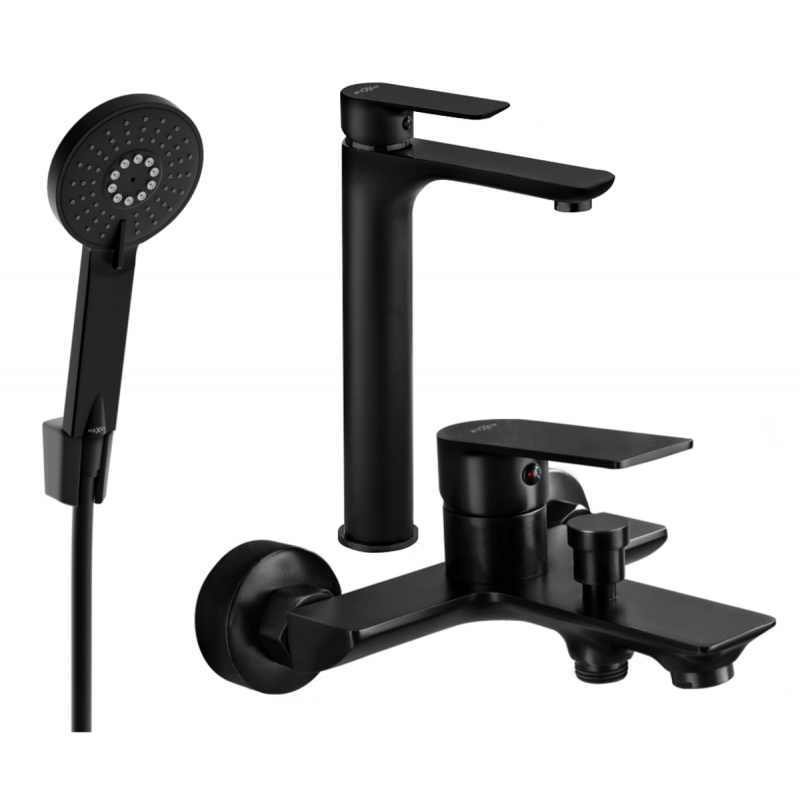 Mexen Alfa R40 Badewannen-Set, schwarz - 745713R40-70