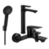 Mexen Alfa R40 Badewannen-Set, schwarz - 745713R40-70