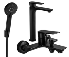 Mexen Alfa R40 Badewannen-Set, schwarz - 745713R40-70