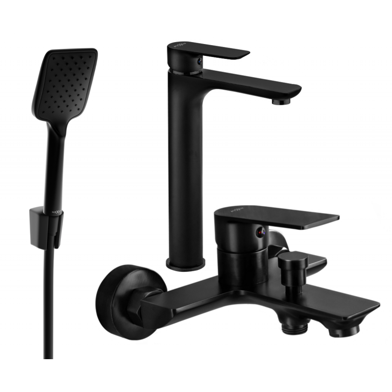 Mexen Alfa R62 Badewannen-Set, schwarz - 745713R62-70