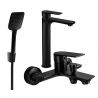 Mexen Alfa R62 Badewannen-Set, schwarz - 745713R62-70