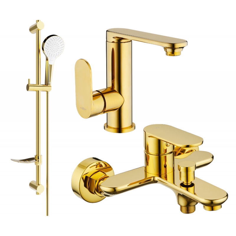 Mexen Milo DF05 Badewannen-Set, gold - 713053DF05-50