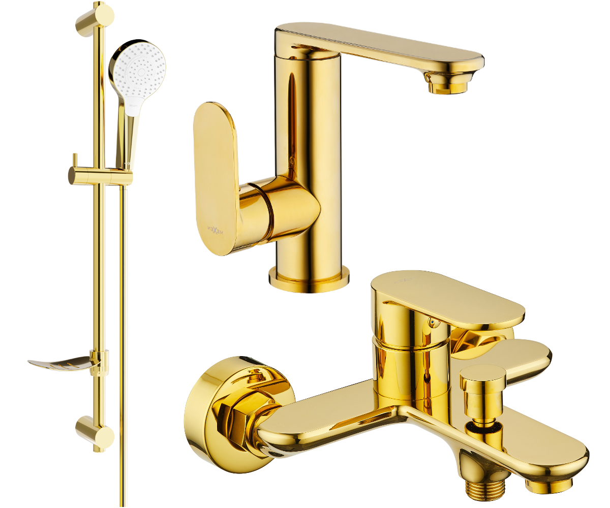 Mexen Milo DF05 Badewannenset, Gold - 713053DF05-50