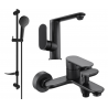 Mexen Milo DF05 Badewannen-Set, schwarz - 713053DF05-70