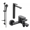 Mexen Milo DF05 Badewannen-Set, schwarz - 71313DF05-70