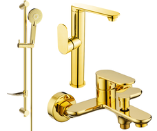 Mexen Milo DF40 Badewannen-Set, gold - 713153DF40-50
