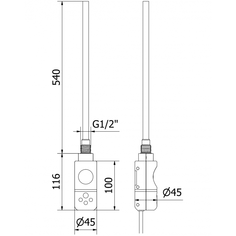 Mexen Ares Elektrischer Heizkörper 1800 x 600 mm, 600 W, gold - W102-1800-600-2900-50