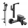 Mexen Milo DF40 Badewannen-Set, schwarz - 713153DF40-70