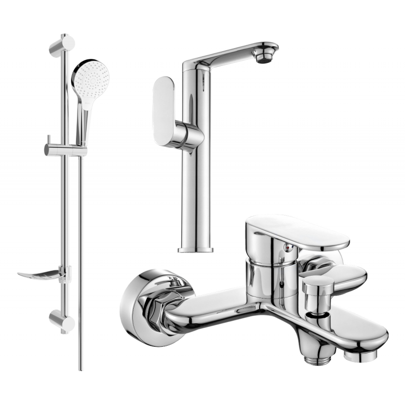 Mexen Milo DF05 Badewannen-Set, Chrom - 713153DF05-00