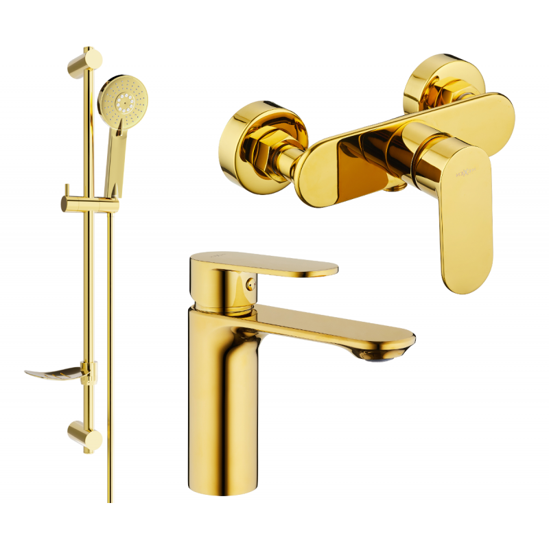 Mexen Milo DF40 Duschset, gold - 71304DF40-50