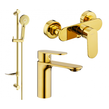 Mexen Milo DF40 Duschset, gold - 71304DF40-50