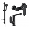 Mexen Milo DF40 Duschset, schwarz - 713054DF40-70