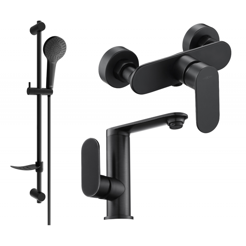Mexen Milo DF05 Duschset, schwarz - 713054DF05-70