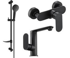 Mexen Milo DF05 Duschset, schwarz - 713054DF05-70