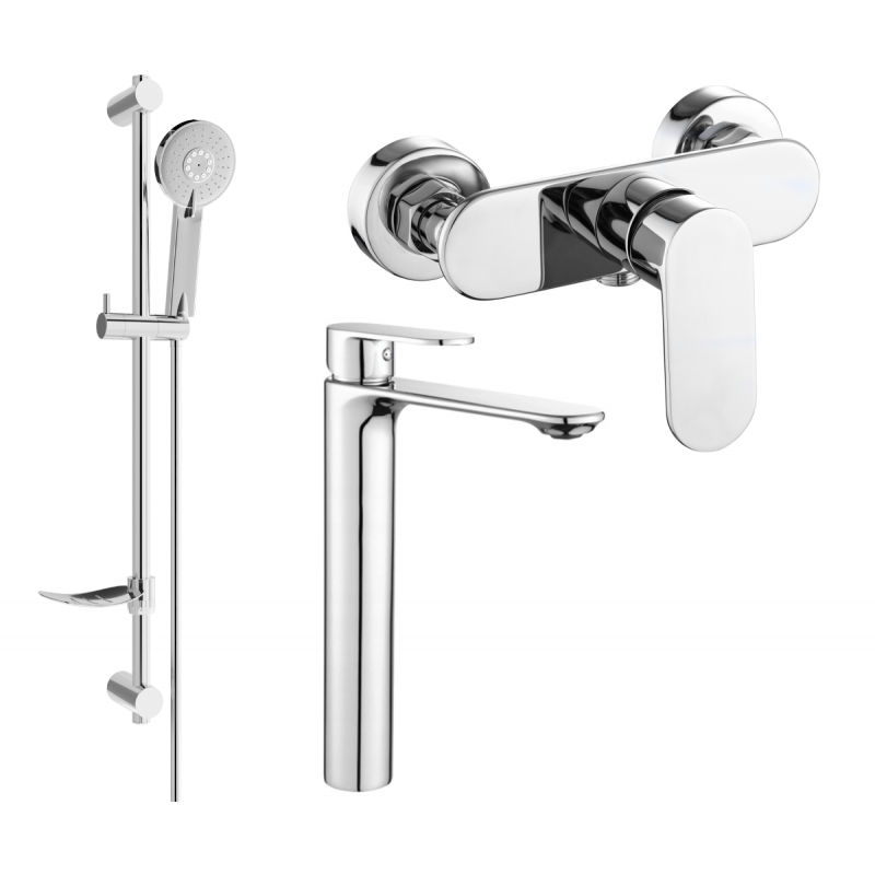 Mexen Milo DF40 Duschset, Chrom - 71314DF40-00