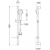 Mexen Milo DF05 Duschset, schwarz - 71314DF05-70