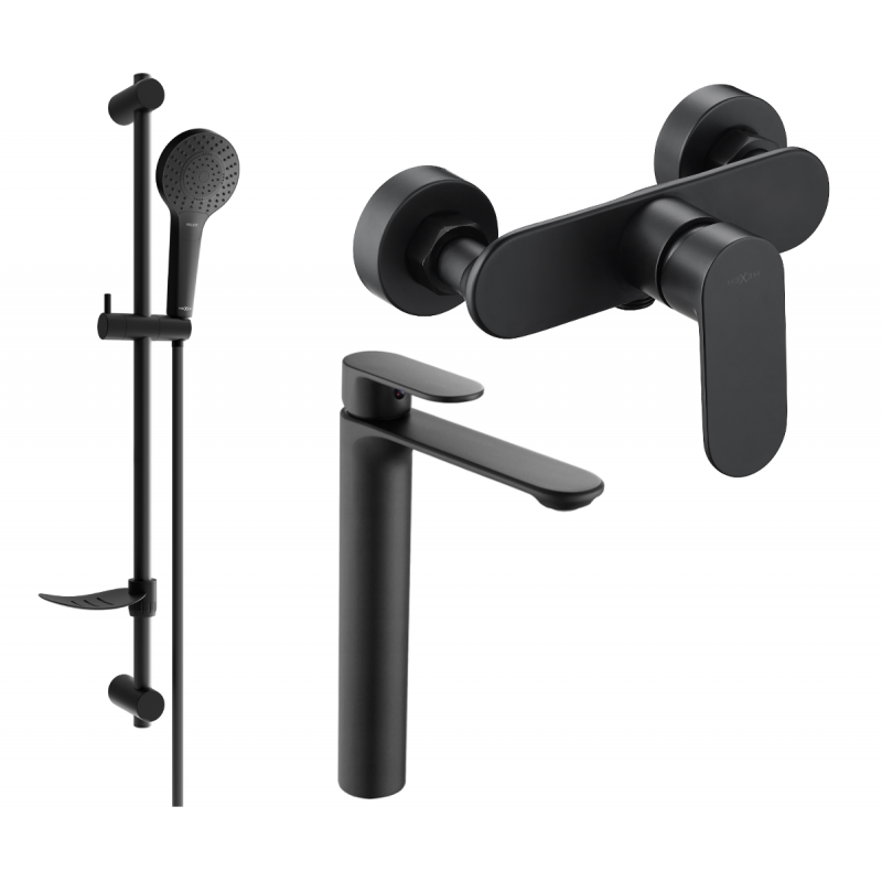 Mexen Milo DF05 Duschset, schwarz - 71314DF05-70
