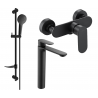 Mexen Milo DF05 Duschset, schwarz - 71314DF05-70