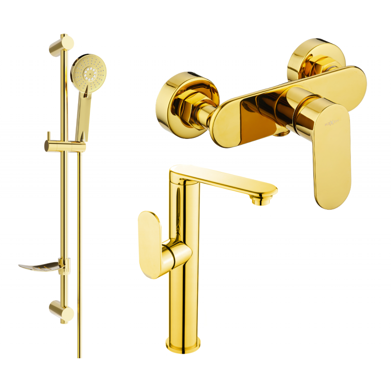 Mexen Milo DF40 Duschset, Gold - 713154DF40-50