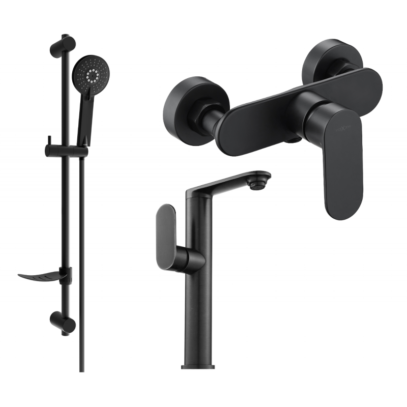 Mexen Milo DF40 Duschset, schwarz - 713154DF40-70