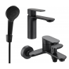Mexen Milo R05 Badewannen-Set, schwarz - 71303R05-70
