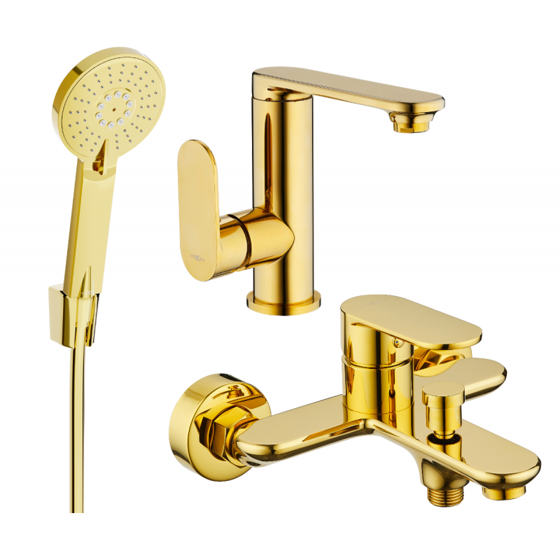 Mexen Milo R40 Badewannen-Set, gold - 713053R40-50