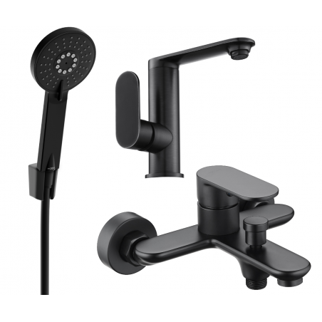 Mexen Milo R40 Badezimmerset, schwarz - 713053R40-70