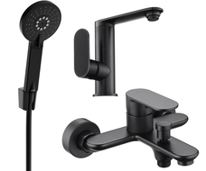 Mexen Milo R40 Badezimmerset, schwarz - 713053R40-70