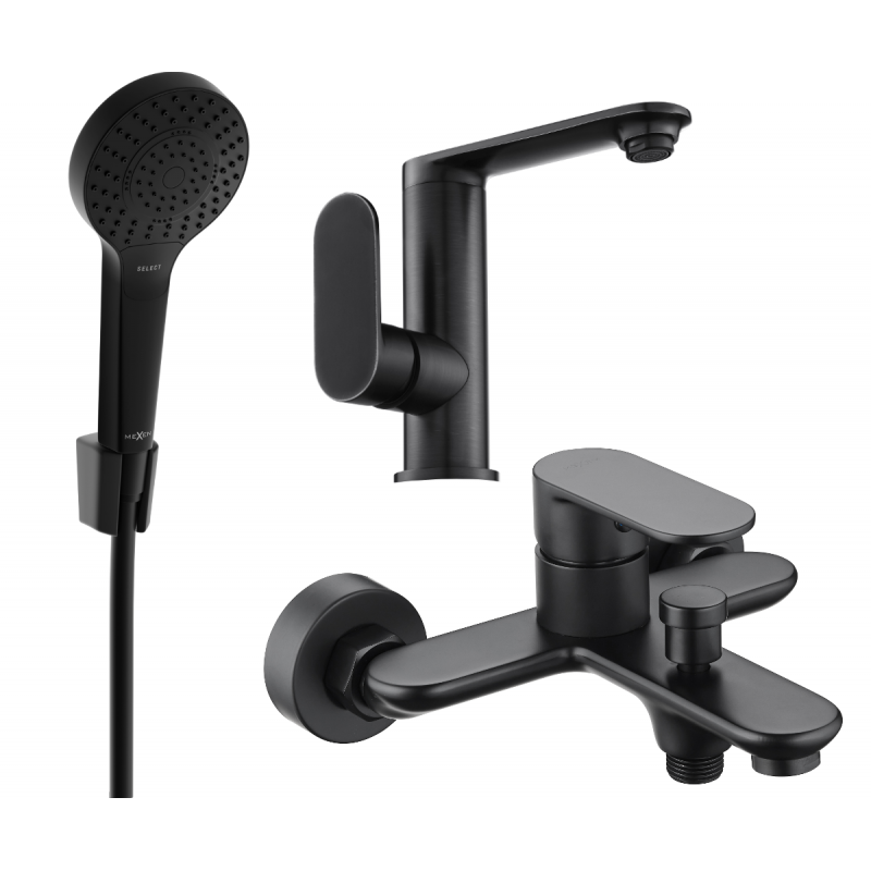 Mexen Milo R05 Wannen-Set, schwarz - 713053R05-70