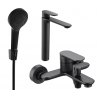 Mexen Milo R05 Badewannen-Set, schwarz - 71313R05-70