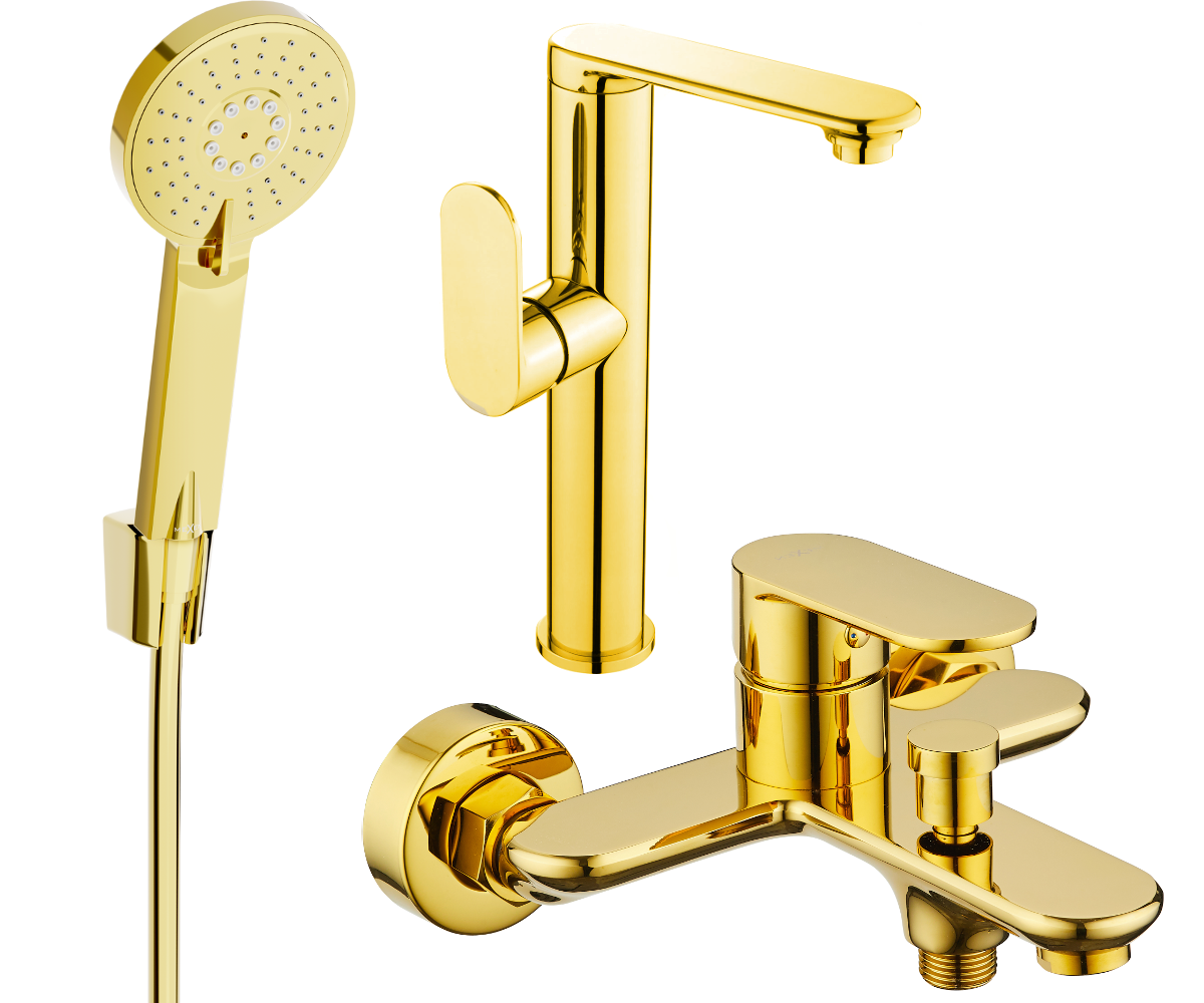 Mexen Milo R40 Badewannenset, Gold - 713153R40-50