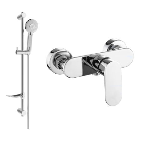 Mexen Milo DF40 Duscharmatur mit Duschset, Chrom - 7134R40-00