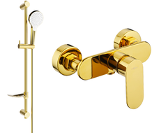 Mexen Milo DF05 Duschbatterie mit Duschset, Gold - 7134R05-50