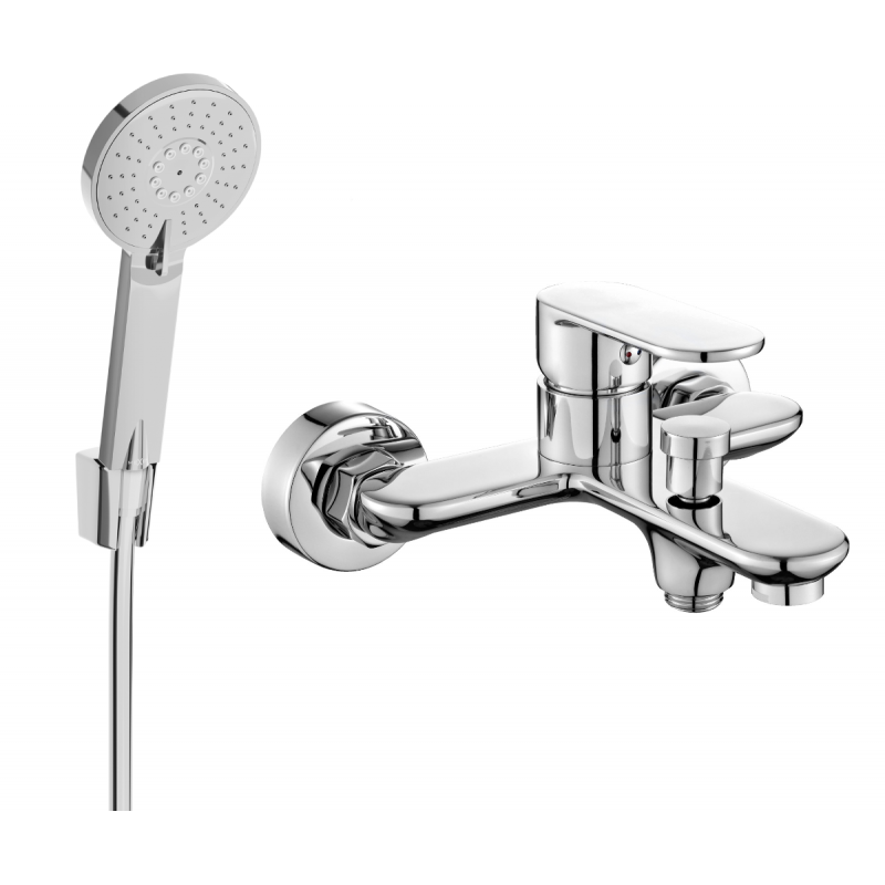 Mexen Milo R40 Badewannenarmatur mit Duschset, Chrom - 7133R40-00