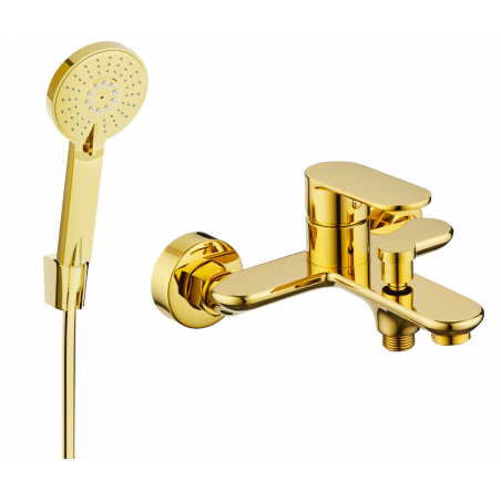 Mexen Milo R40 Badewannenarmatur mit Duschset, gold - 7133R40-50
