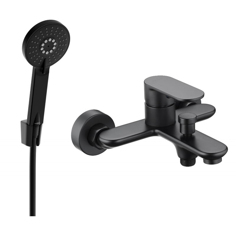 Mexen Milo R40 Badewannenarmatur mit Duschset, schwarz - 7133R40-70