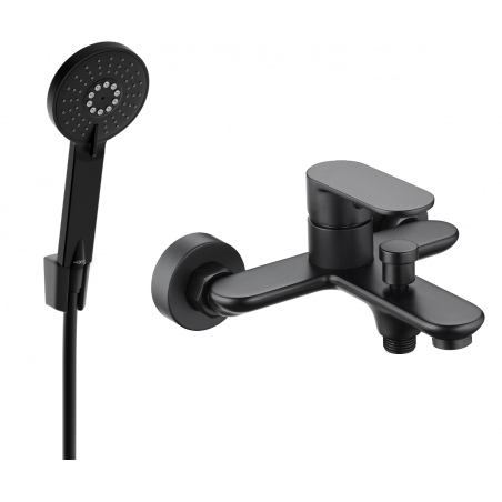 Mexen Milo R40 Badewannenarmatur mit Duschset, schwarz - 7133R40-70