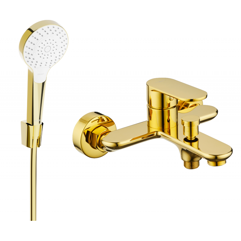 Mexen Milo R05 Badewannenarmatur mit Duschset, gold - 7133R05-50