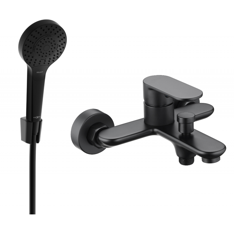 Mexen Milo R05 Badewannenarmatur mit Duschset, schwarz - 7133R05-70