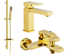 Mexen Uno DQ77 Badewannen-Set, golden - 71403DQ77-50