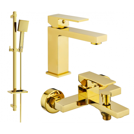Mexen Uno DQ45 Badewannen-Set, gold - 71403DQ45-50